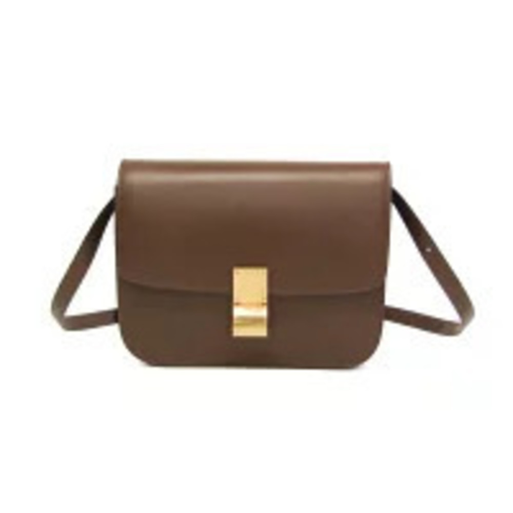 Celine Leather Shoulder Bag Camel Brown